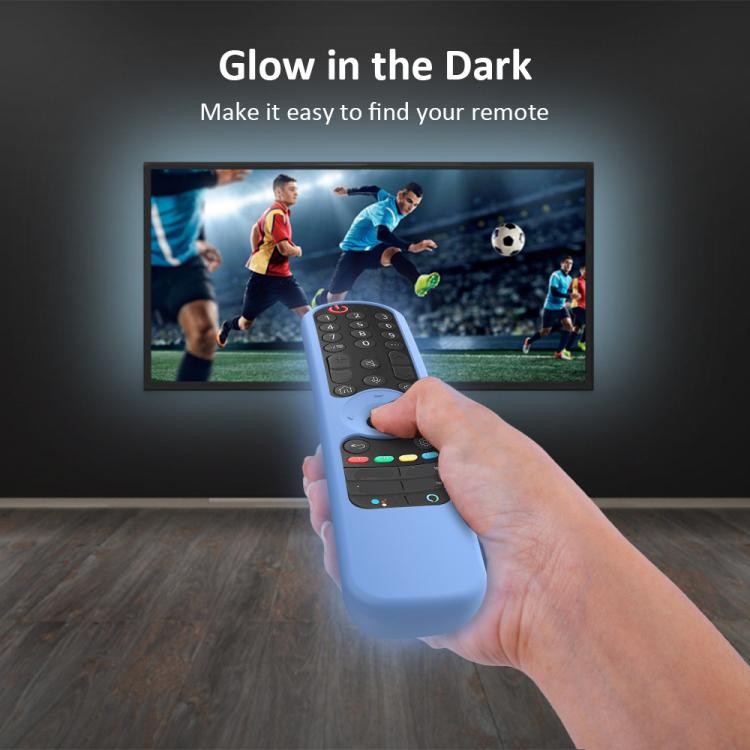 غطاء سيليكون لجهاز تحكم عن بعد لتلفزيون LG AN-MR21GC / AN-MR21N / AN-MR21GA، GS0020 أسود، GS0020 أبيض، GS0020 أزرق مضيء، GS0020 أخضر مضيء