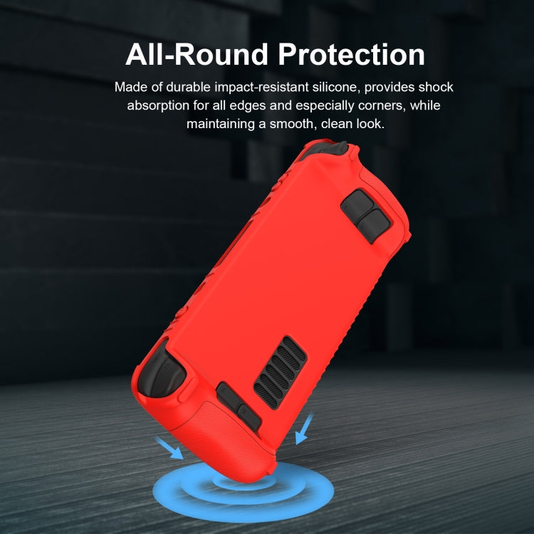 غطاء واقي ناعم من السيليكون لجهاز تحكم ألعاب Steam Deck مع 4 أغطية أزرار، SD001 (أسود)، SD001 (أحمر)، SD001 (أزرق مضيء)، SD001 (أخضر مضيء)