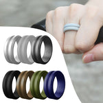 خاتم سيليكون رياضي خارجي مزدوج للزوجين بحافة محفورة على شكل حرف V، رقم 13، رقم 14