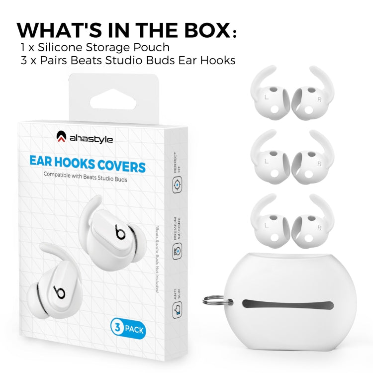 لأغطية أذن سيليكون لسماعات Beats Studio Buds AhaStyle PT172، النمط: غطاء أذن × 3 + علبة (أبيض)، غطاء أذن × 3 + علبة (أحمر)، غطاء أذن × 3 + علبة (أسود)، غطاء أذن (أبيض)، غطاء أذن (أسود)، غطاء أذن (أحمر)