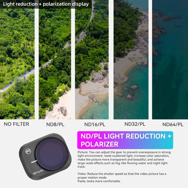 ملحقات طائرة بدون طيار DJI Mini 3 Pro RCSTQ فلاتر PL، ND8/PL، ND16/PL، ND32/PL، ND64/PL، 4 في 1 ND/PL 8/16/32/64، 6 في 1 UV+CPL+ND/PL 8/16/32/64