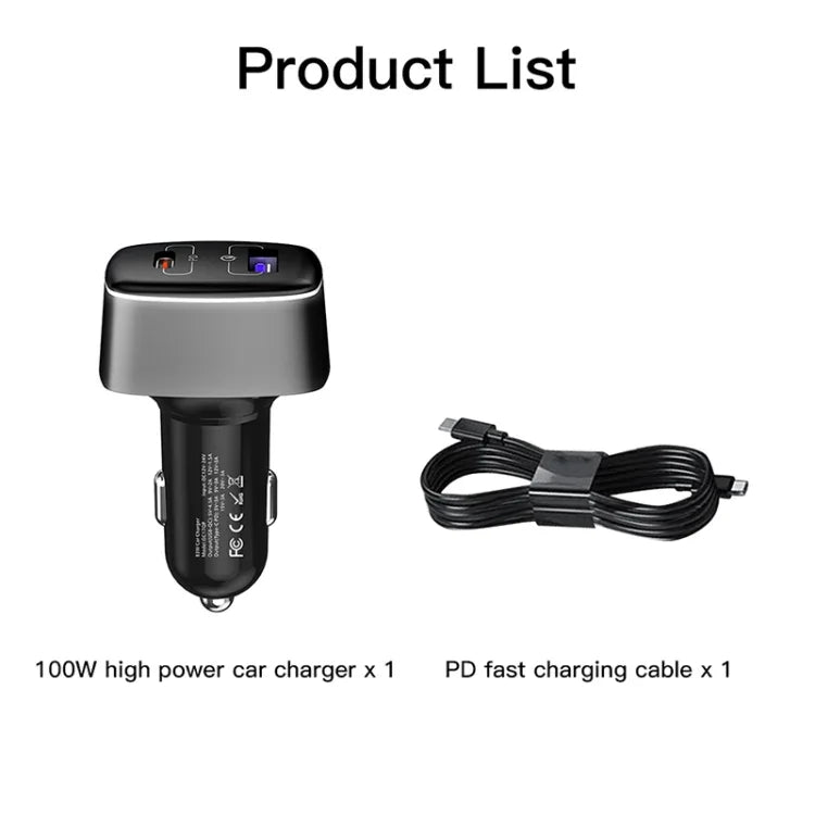 شاحن سيارة 2 في 1 بقوة 100 واط لجهاز DJI Mavic 3/Mini 2 RCSTQ، لجهاز DJI Mavic 3/Mini 2
