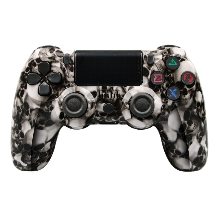 لوحة تحكم ألعاب لاسلكية PS4 مع بلوتوث وشريط إضاءة، مقبض ألعاب مزدوج الاهتزاز، ألوان أبيض، أسود، أحمر، أزرق، أخضر، وردي، حروف، خطوط، شبح النار، كرتون، هالك، هيكل عظمي، تروس، برق، لهب، سحابة، انفجار، حبيبات خشب، نجمة حمراء