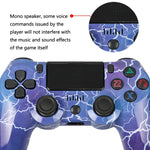 لوحة تحكم ألعاب لاسلكية PS4 مع بلوتوث وشريط إضاءة، مقبض ألعاب مزدوج الاهتزاز، ألوان أبيض، أسود، أحمر، أزرق، أخضر، وردي، حروف، خطوط، شبح النار، كرتون، هالك، هيكل عظمي، تروس، برق، لهب، سحابة، انفجار، حبيبات خشب، نجمة حمراء