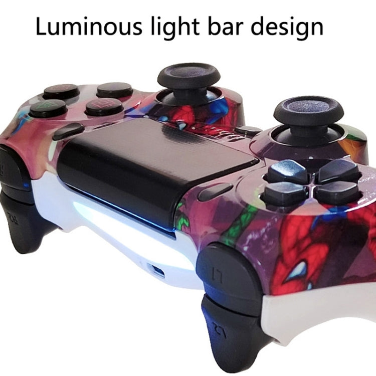 لوحة تحكم ألعاب لاسلكية PS4 مع بلوتوث وشريط إضاءة، مقبض ألعاب مزدوج الاهتزاز، ألوان أبيض، أسود، أحمر، أزرق، أخضر، وردي، حروف، خطوط، شبح النار، كرتون، هالك، هيكل عظمي، تروس، برق، لهب، سحابة، انفجار، حبيبات خشب، نجمة حمراء
