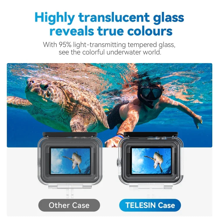 غطاء مقاوم للماء من TELESIN لحافظة كاملة لمشهد الغوص تحت الماء مضاد للضباب لكاميرات GoPro Hero11 Black / HERO10 Black / HERO9 Black، لـ GoPro Hero11 Black / HERO10 Black / HERO9 Black