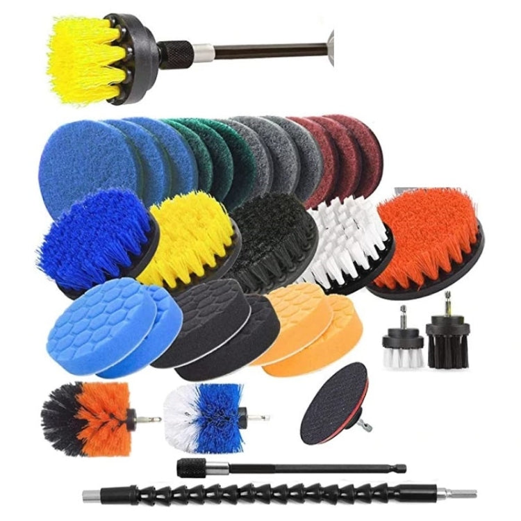 31pcs/set Electric Drill Brush Kitchen Bathroom Wall Cleaning Set, 31 in 1