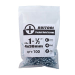 RUITOOL ST4 100 قطعة براغي خشب مائلة بفتحة نصف سن ذاتية التنصت فيليبس، 25مم، 32مم، 38مم، 50مم، 63مم