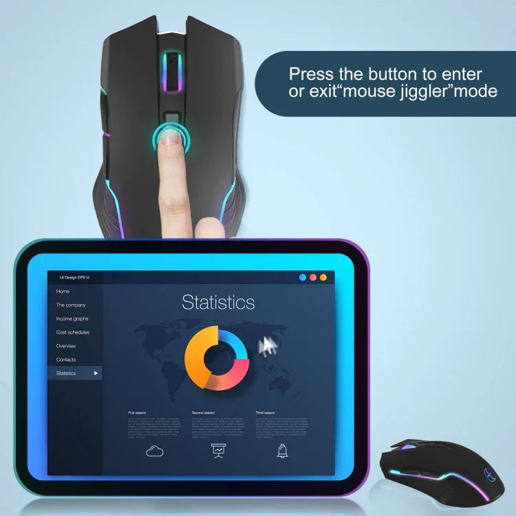 ماوس لاسلكي محمول E50 2.4G مع 7 أزرار