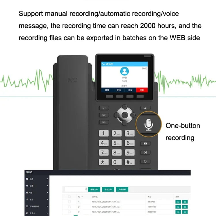 هاتف ذكي بتسجيل وضع مزدوج PSTN+SIP S135، هاتف شبكة VOIP بست طرق، هاتف IP، S135