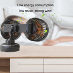 F6026 Large Suction Cup Vehicle-Mounted Double-Head Fan, F6026 USB, F6026 Cigarette Lighter with USB