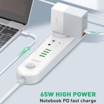شاحن LDNIO A2620C 65 واط عالمي للهواتف والأجهزة اللوحية بمنفذ Type-C/USB-C، شاحن سريع، قابس الاتحاد الأوروبي 65 واط، قابس المملكة المتحدة 65 واط، قابس الولايات المتحدة 65 واط