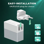 شاحن LDNIO A2620C 65 واط عالمي للهواتف والأجهزة اللوحية بمنفذ Type-C/USB-C، شاحن سريع، قابس الاتحاد الأوروبي 65 واط، قابس المملكة المتحدة 65 واط، قابس الولايات المتحدة 65 واط