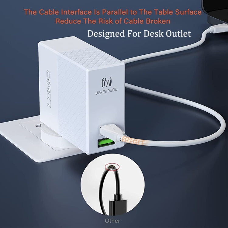 شاحن LDNIO A2620C 65 واط عالمي للهواتف والأجهزة اللوحية بمنفذ Type-C/USB-C، شاحن سريع، قابس الاتحاد الأوروبي 65 واط، قابس المملكة المتحدة 65 واط، قابس الولايات المتحدة 65 واط