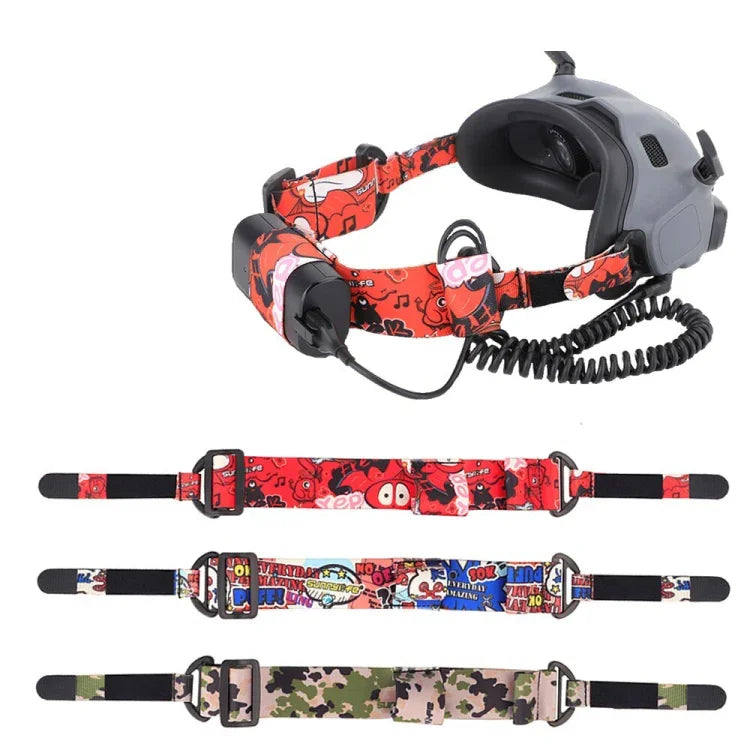 حزام رأس ملون قابل للتثبيت Sunnylife TD487 لـ DJI Avata / نظارات FPV V2، حزام مرن (أحمر)