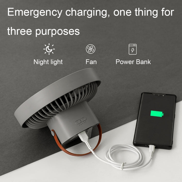 مروحة LED ثلاثية القوائم قابلة للحمل مع ضوء خارجي 7 إنش ZK-01، مروحة معلقة متعددة الوظائف وبنك طاقة محمول