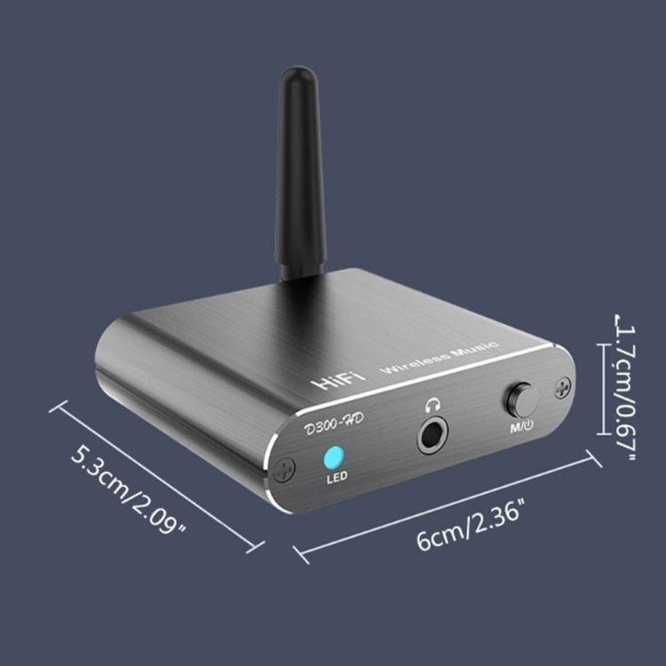 محول بلوتوث 5.2 مع مستقبل صوتي 3.5 مم AUX، كوكسيال، ألياف، APTX HD، D300