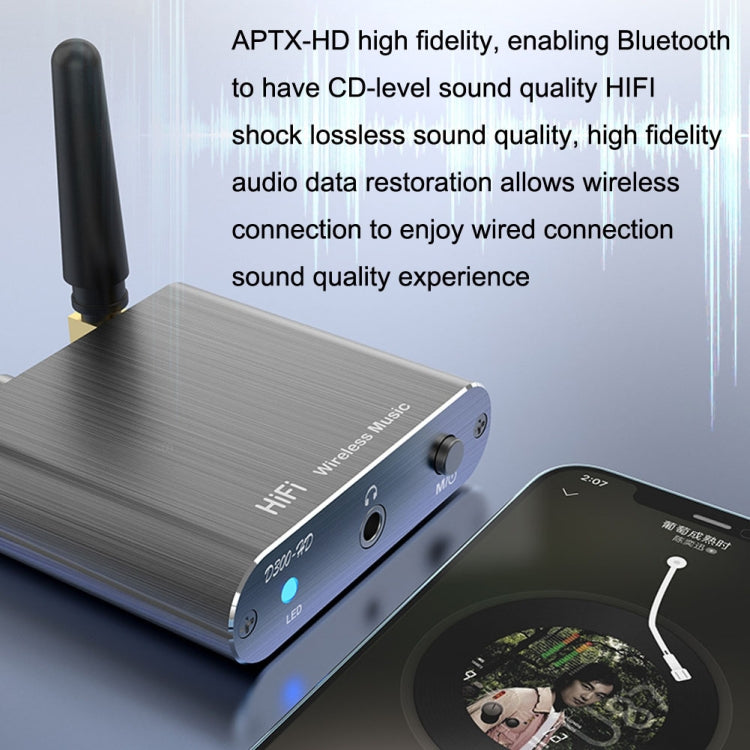 محول بلوتوث 5.2 مع مستقبل صوتي 3.5 مم AUX، كوكسيال، ألياف، APTX HD، D300