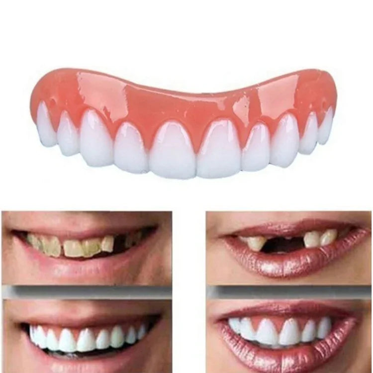 أداة تجميل لتغطية الأسنان الصناعية للابتسامة الفورية والراحة، غطاء أسنان مزيف مرن