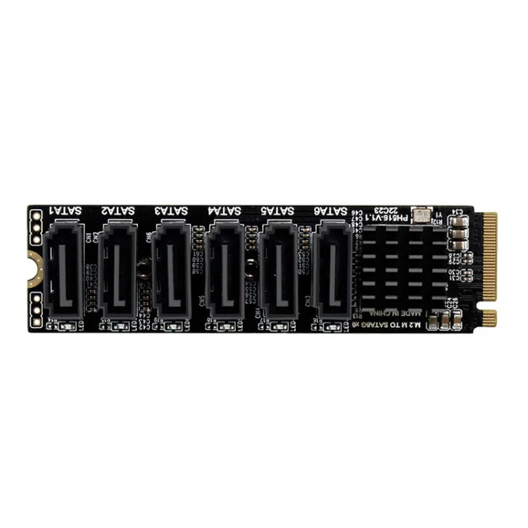 بطاقة توسعة نقل M2 M-EKY PCIE3.0 إلى SATA6G بستة منافذ، محول توسعة قرص صلب، 6 منافذ