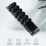 بطاقة توسعة نقل M2 M-EKY PCIE3.0 إلى SATA6G بستة منافذ، محول توسعة قرص صلب، 6 منافذ