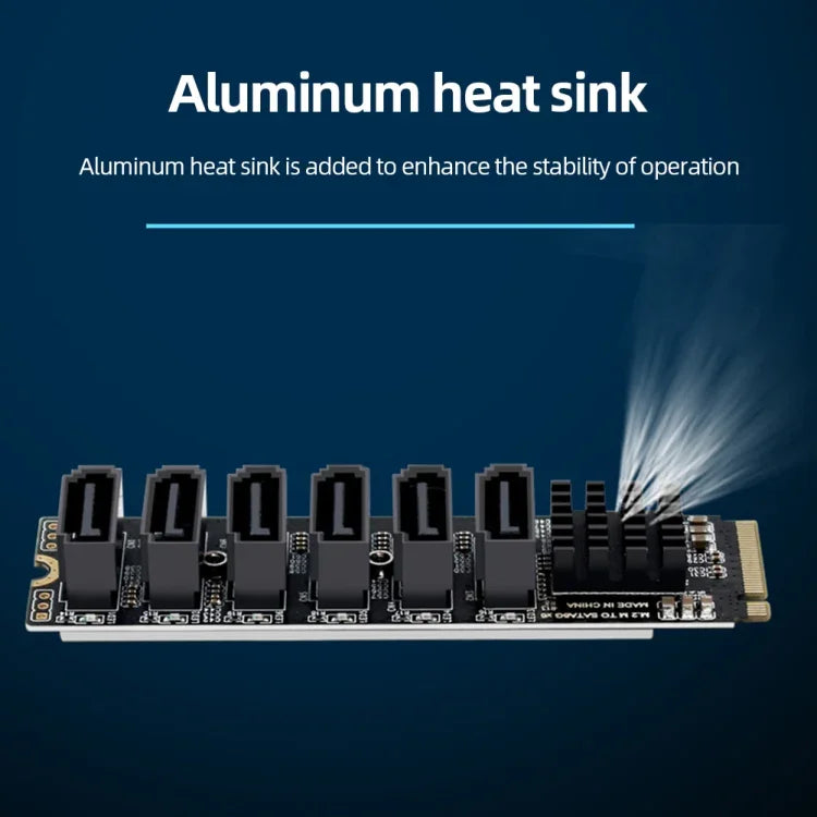 بطاقة توسعة نقل M2 M-EKY PCIE3.0 إلى SATA6G بستة منافذ، محول توسعة قرص صلب، 6 منافذ