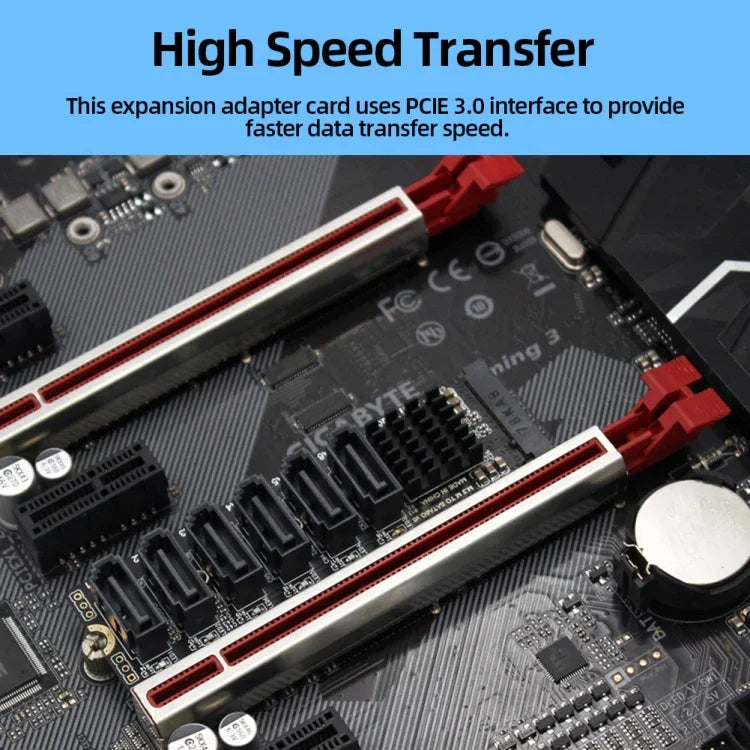 بطاقة توسعة نقل M2 M-EKY PCIE3.0 إلى SATA6G بستة منافذ، محول توسعة قرص صلب، 6 منافذ