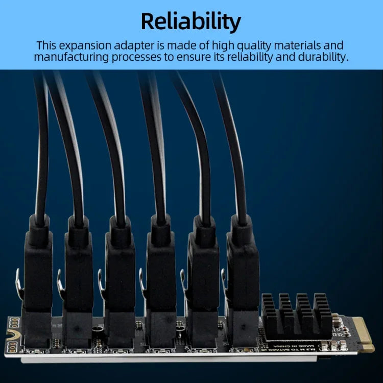 بطاقة توسعة نقل M2 M-EKY PCIE3.0 إلى SATA6G بستة منافذ، محول توسعة قرص صلب، 6 منافذ