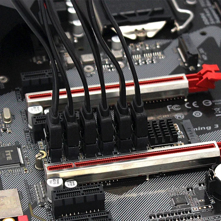 بطاقة توسعة نقل M2 M-EKY PCIE3.0 إلى SATA6G بستة منافذ، محول توسعة قرص صلب، 6 منافذ