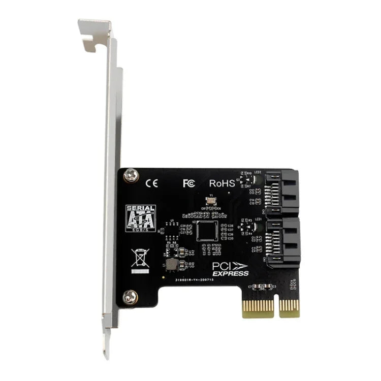 بطاقة توسيع PCIE بمنفذين SATA 3.0 بسرعة 6Gbps لتحويل هيكل كمبيوتر مكتبي