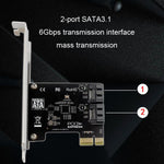 بطاقة توسيع PCIE بمنفذين SATA 3.0 بسرعة 6Gbps لتحويل هيكل كمبيوتر مكتبي