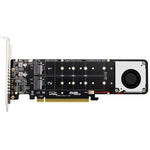 محول توسيع مصفوفة RAID PCI-E X16 إلى M.2 M-key NVME X4 SSD يدعم 2242/2260/2280/22110، PH44Plus