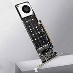 محول توسيع مصفوفة RAID PCI-E X16 إلى M.2 M-key NVME X4 SSD يدعم 2242/2260/2280/22110، PH44Plus