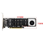 محول توسيع مصفوفة RAID PCI-E X16 إلى M.2 M-key NVME X4 SSD يدعم 2242/2260/2280/22110، PH44Plus
