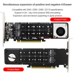 محول توسيع مصفوفة RAID PCI-E X16 إلى M.2 M-key NVME X4 SSD يدعم 2242/2260/2280/22110، PH44Plus