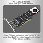 محول توسيع مصفوفة RAID PCI-E X16 إلى M.2 M-key NVME X4 SSD يدعم 2242/2260/2280/22110، PH44Plus