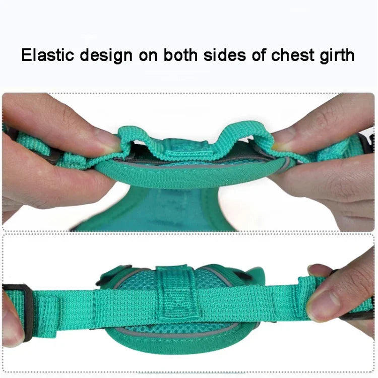 Pet Vest Harness + Traction Rope Set Reflective Breathable Dog Cat Harness, S, M, L, XL