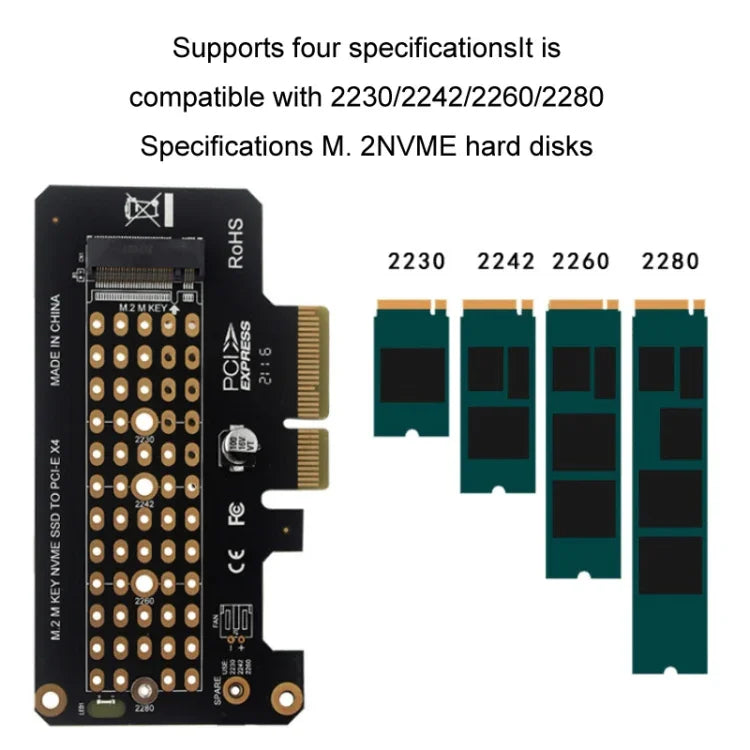 5 قطع بطاقة نقل NVME M.2 إلى PCIE3.0/4.0 بطاقة توسيع بسرعة كاملة X4، ارتفاع كامل، ارتفاع نصف