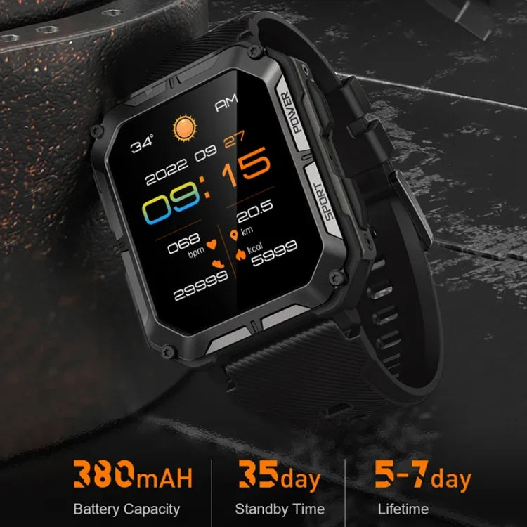 ساعة رياضية ذكية مقاومة للماء IP68 بمقاس 1.83 بوصة C20 Pro مع مكالمات بلوتوث وثلاثة حماية