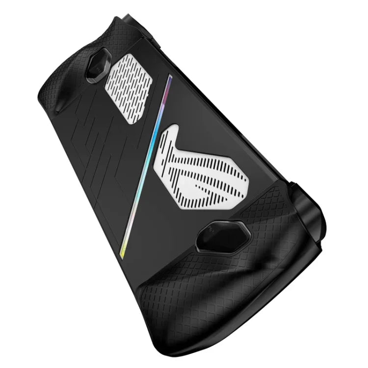 غطاء حماية سيليكون لجهاز ألعاب ASUS ROG Ally مع رش زيت، غطاء سيليكون أسود