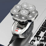 ماكينة حلاقة USB متعددة الوظائف برؤوس 9 شفرات، حلاقة كاملة للجسم، غسيل بالماء، للرجال، 6 في 1