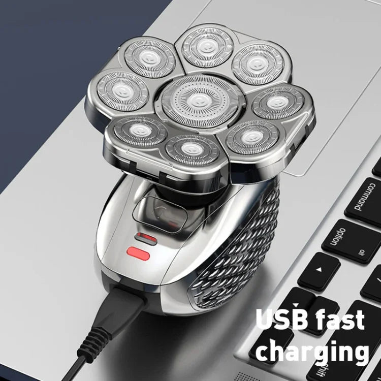 ماكينة حلاقة USB متعددة الوظائف برؤوس 9 شفرات، حلاقة كاملة للجسم، غسيل بالماء، للرجال، 6 في 1