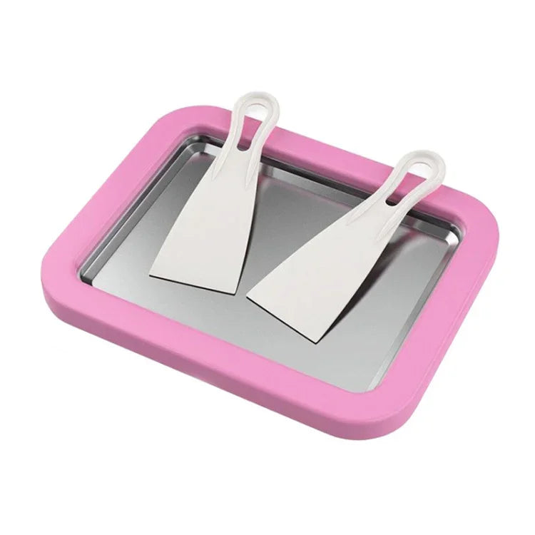 آلة زبادي مقلية منزلية صغيرة للأطفال، صينية صنع مثلجات مقلية DIY، من الفولاذ المقاوم للصدأ أخضر 26x21 سم، أبيض 26x21 سم، وردي 22.5x17.5 سم، أبيض 22.5x17.5 سم، من سبائك الألمنيوم أبيض 22.5x17.5 سم