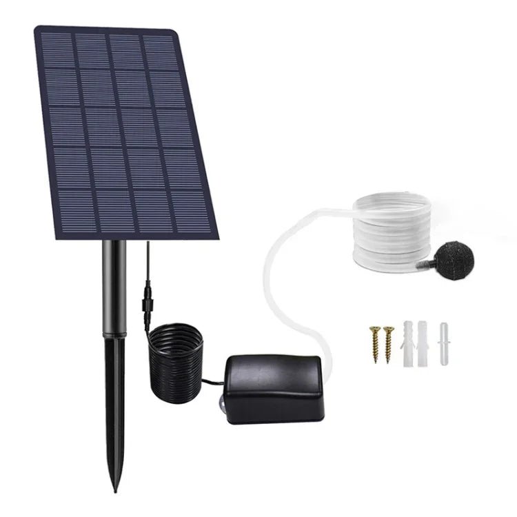 مضخة تهوية تعمل بالطاقة الشمسية 5V/2.5W بدون بطارية، مضخة أكسجين تعمل بالطاقة الشمسية مباشرة، تهوية بركة الأسماك DC