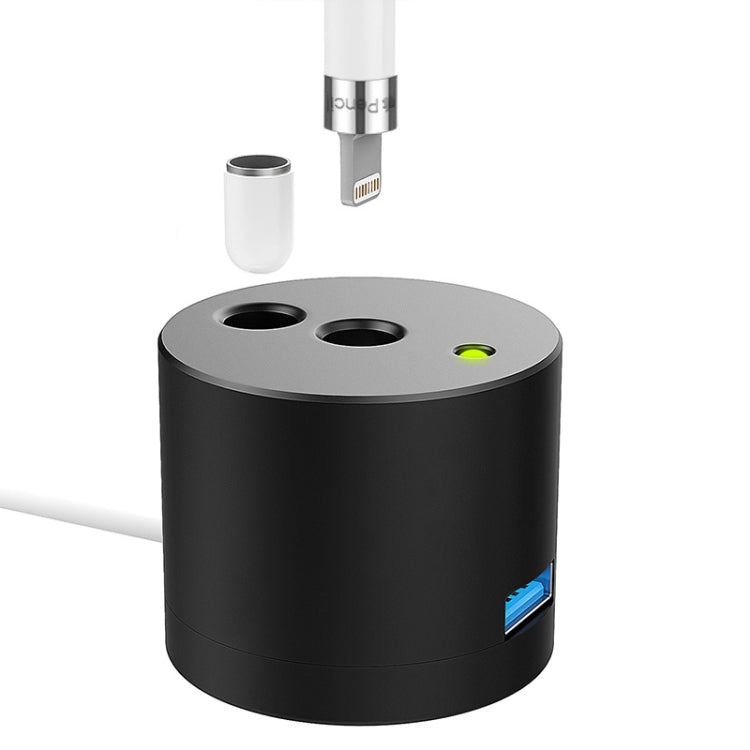 محول شحن USB معدني مع مؤشر LED لقلم Apple Pencil 1، A48 فضي، A48 أسود، A48 ذهبي وردي