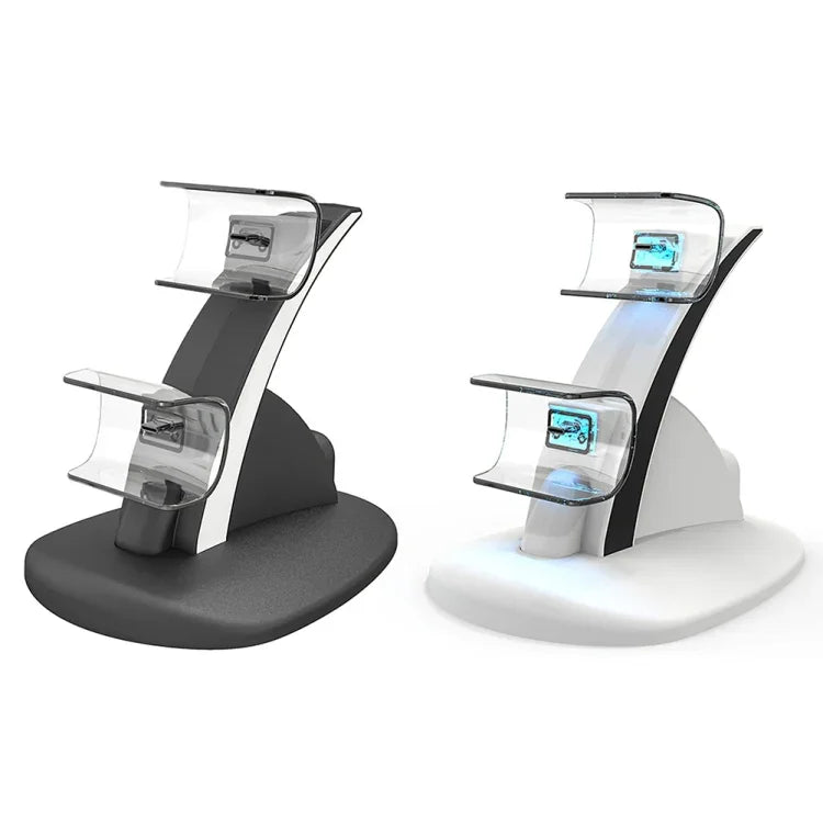 قاعدة شحن مزدوجة لمقبض لعبة لاسلكي لـ PS5 مع حامل تثبيت iplay HBP-253، HBP-253 (أبيض)، HBP-253 (أسود)