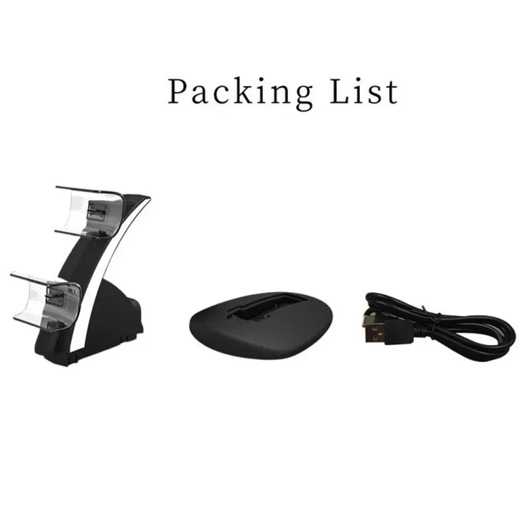 قاعدة شحن مزدوجة لمقبض لعبة لاسلكي لـ PS5 مع حامل تثبيت iplay HBP-253، HBP-253 (أبيض)، HBP-253 (أسود)