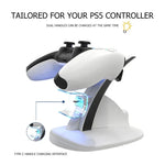 قاعدة شحن مزدوجة لمقبض لعبة لاسلكي لـ PS5 مع حامل تثبيت iplay HBP-253، HBP-253 (أبيض)، HBP-253 (أسود)
