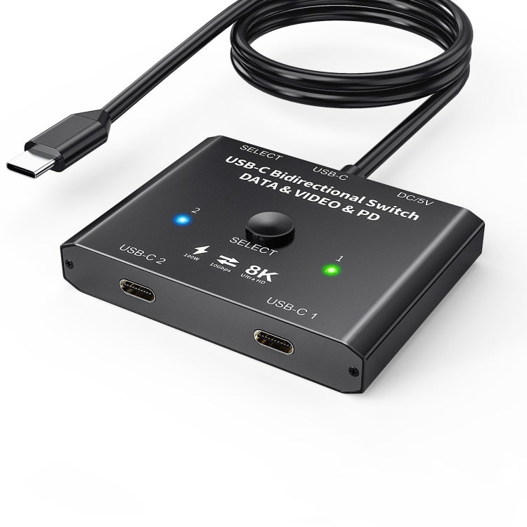 مفتاح ثنائي الاتجاه 8K30 Type-C / USB-C بسرعة 10Gbps، فاصل HD، KC-C201، جهاز فردي C201