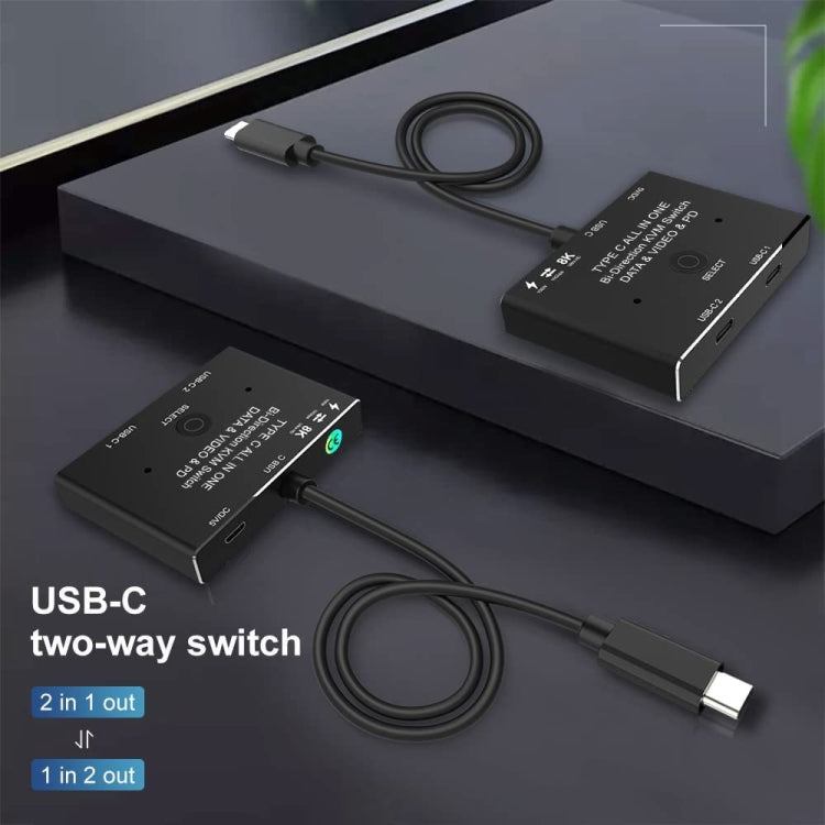مفتاح ثنائي الاتجاه 8K30 Type-C / USB-C بسرعة 10Gbps، فاصل HD، KC-C201، جهاز فردي C201
